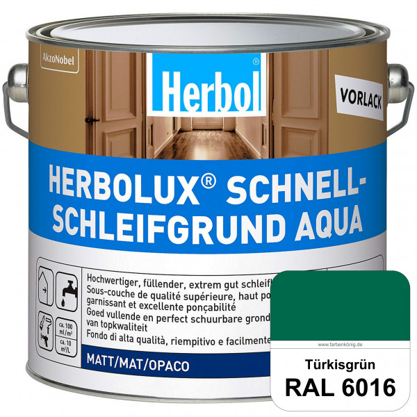 Schnellschleifgrund Aqua (RAL 6016 Türkisgrün) wasserverdünnbarer Vorlack mit hervorragender Schleif