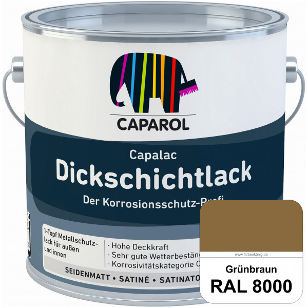 Capalac Dickschichtlack (RAL 8000 Grünbraun) 1-Topf Metallschutzlack (löselmittelhaltig) innen & auß