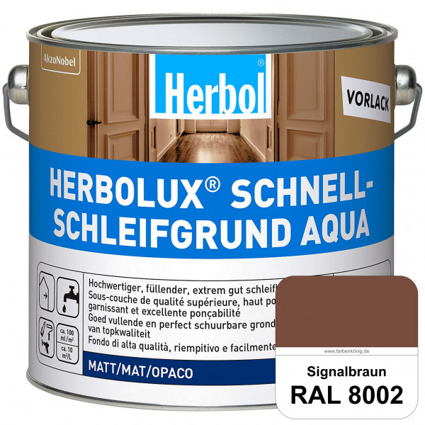 Schnellschleifgrund Aqua (RAL 8002 Signalbraun) wasserverdünnbarer Vorlack mit hervorragender Schlei