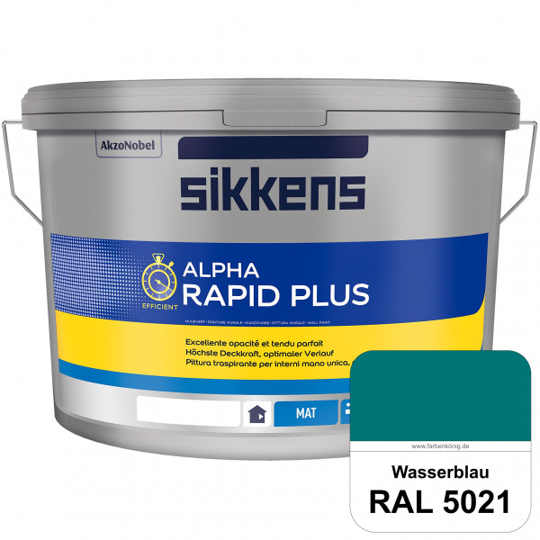 Alpha Rapid Plus (RAL 5021 Wasserblau) Hochwertige & stumpfmatte Wandfarbe für mittlere Belastungen