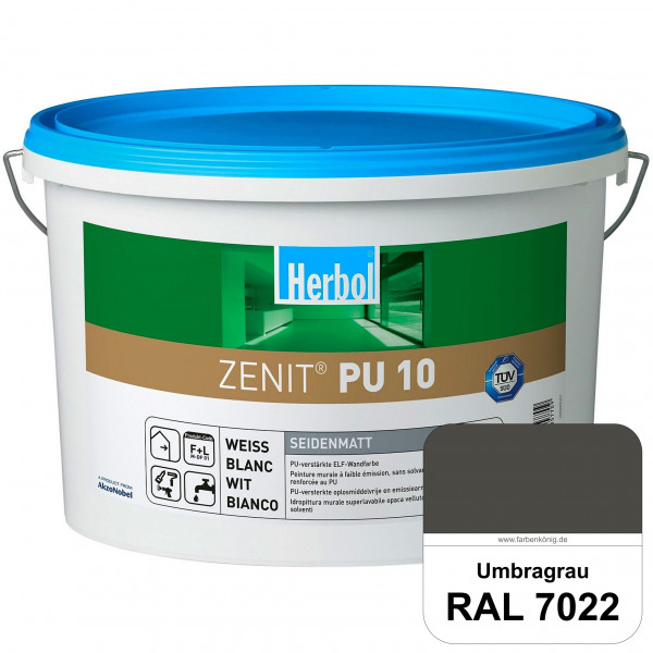 Zenit PU 10 (RAL 7022 Umbragrau) seidenmatte und strapazierfähige PU-Wandfarbe