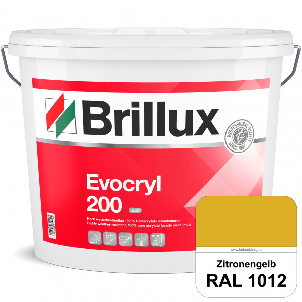 Evocryl 200 (RAL 1012 Zitronengelb) Verschmutzungsunempfindliche 100% Reinacrylat Fassadenfarbe