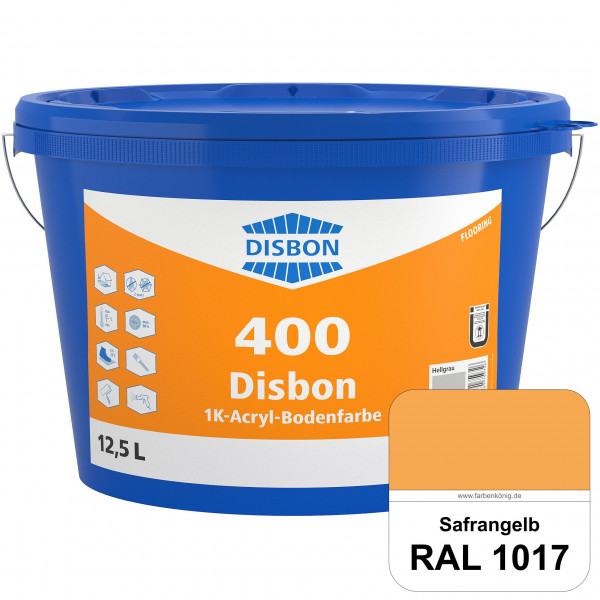 Disbon 400 1K-Acryl-Bodenfarbe (RAL 1017 Safrangelb) Dispersionsbeschichtung für mineralische Bodenf