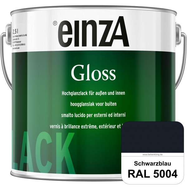 einzA Gloss (RAL 5004 Schwarzblau) Hochwertiger Alkydharzlack in Premium-Qualität, hochglänzend.