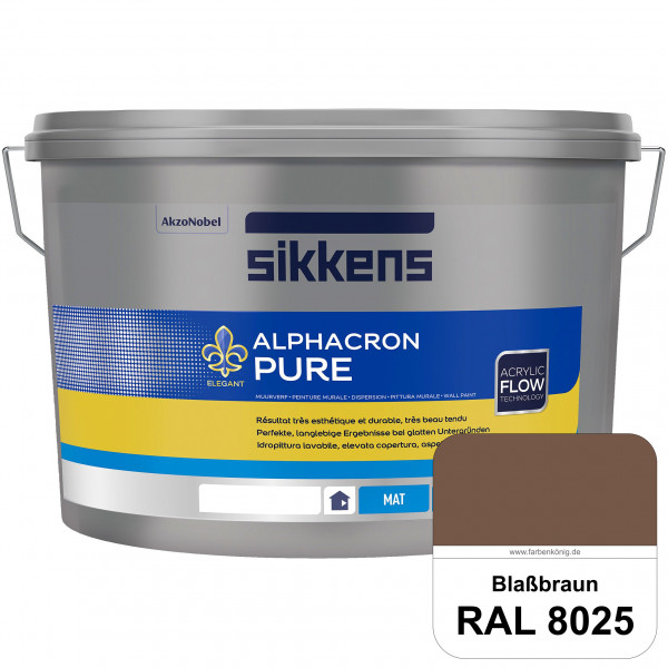 Alphacron Pure (RAL 8025 Blassbraun) Edelmatte & hochertige Premium Wandfarbe für glatte Untergründe