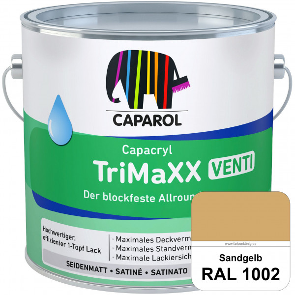 Capacryl TriMaXX Venti (RAL 1002 Sandgelb) Der blockfeste Allrounder für Fenster & Türen