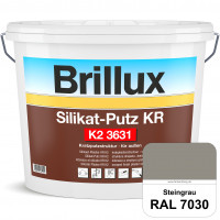 Silikat-Putz KR K2 3631 (RAL 7030 Steingrau) Dekorativer Kratzputz auf Silikatbasis