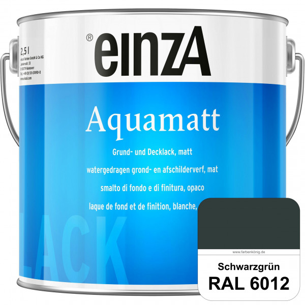 einzA Aquamatt (RAL 6012 Schwarzgrün) Wasserverdünnbare Vorstreichfarbe & matte Lackfarbe