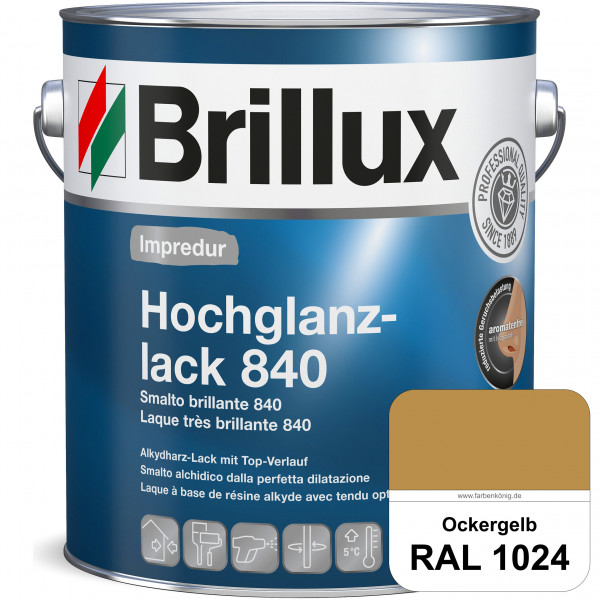 Impredur Hochglanzlack 840 (RAL 1024 Ockergelb) für Holz- und Metallflächen (löselmittelhaltig) inne