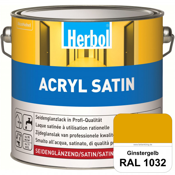 Acryl Satin (RAL 1032 Ginstergelb) wasserverdünnbarer seidenglänzender Lack (Innen & Außen)