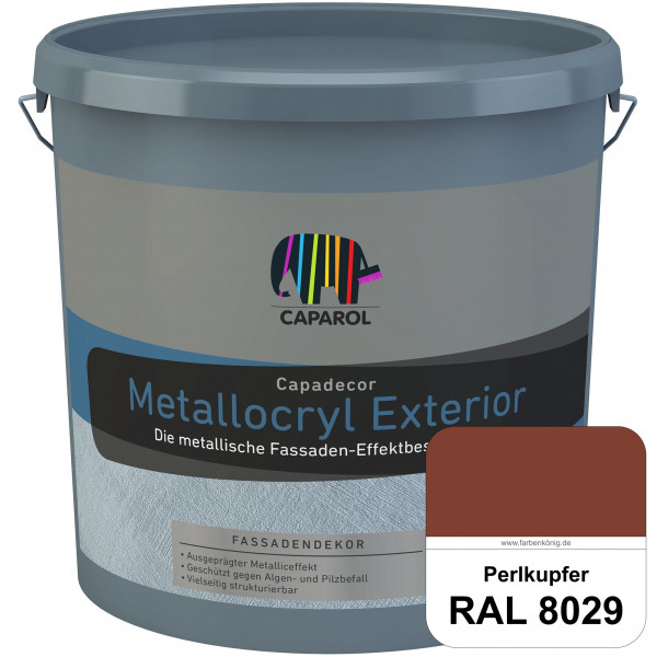 Capadecor Metallocryl Exterior (RAL 8029 Perlkupfer) Seidenglänzende Dispersionsfarbe mit metallisch