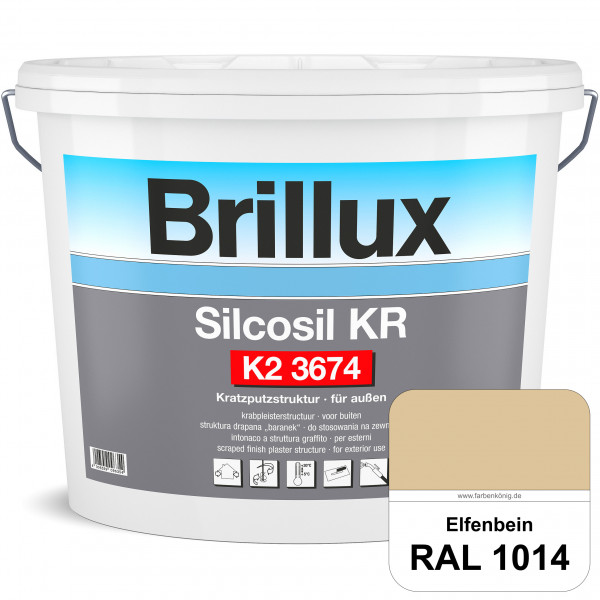 Silcosil KR K2 3674 mit Protect (RAL 1014 Elfenbein) siliconverstärkter Dekorputz, Kratzputzstruktur