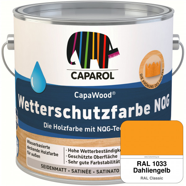 CapaWood® Wetterschutzfarbe NQG (RAL 1033 Dahliengelb) - ersetzt Capadur Wetterschutzfarbe NQG