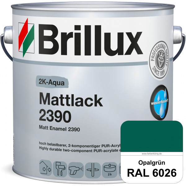 2K-Aqua Mattlack 2390 (RAL 6026 Opalgrün) mechanisch und chemisch hoch belastbar für außen & innen