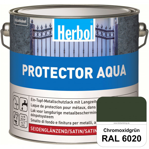Protector Aqua (RAL 6020 Chromoxidgrün) Lack für Eisen, Stahl und NE-Metalle (Innen&Außen)