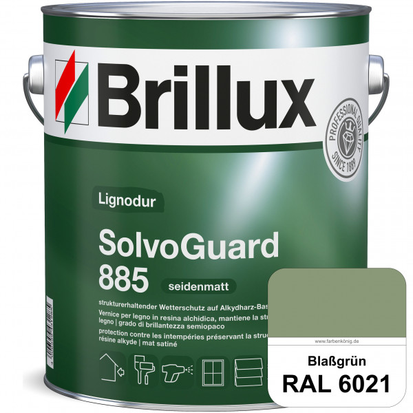SolvoGuard 885 (RAL 6021 Blassgrün) deckende oder lasierende seidenmatte Alkydharz-Holzfarbe für auß