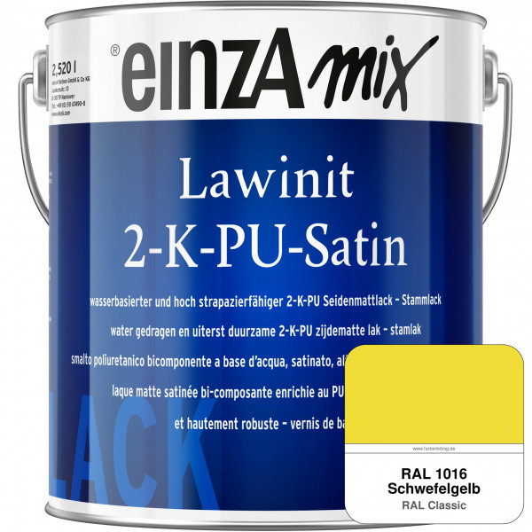 einzA Lawinit 2-K-PU Satin Stammlack (RAL 1016 Schwefelgelb)