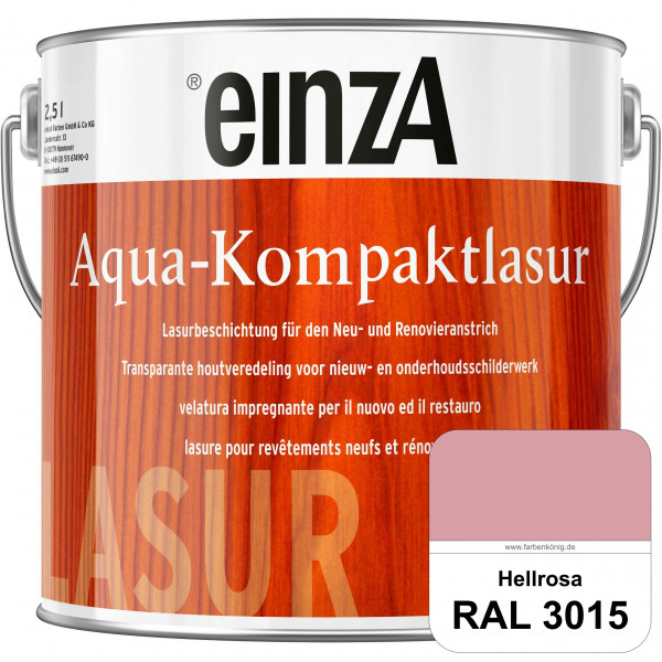 einzA Aqua-Kompaktlasur (RAL 3015 Hellrosa) wasserverdünnbare & feuchtigkeitsregulierende Lasurbesch
