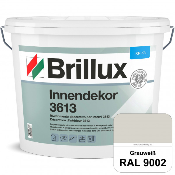 Innendekor ELF KR-K3 3613 (RAL 9002 Grauweiß) Kratzputz nach zur Erzielung dekorativer und strapazie