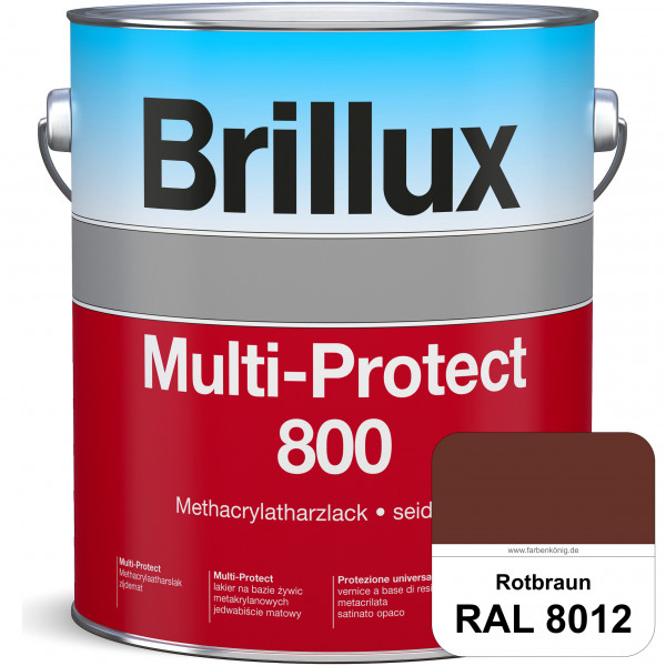 Multi-Protect 800 (RAL 8012 Rotbraun) seidenmatter, hoch wetterbeständiger Methacrylatharzlack, für