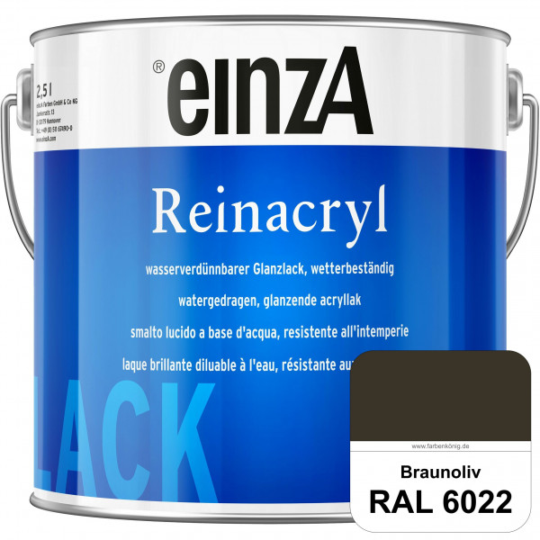 einzA Reinacryl (RAL 6022 Braunoliv) wetterbeständige glänzende Acryl-PU-Lackfarbe