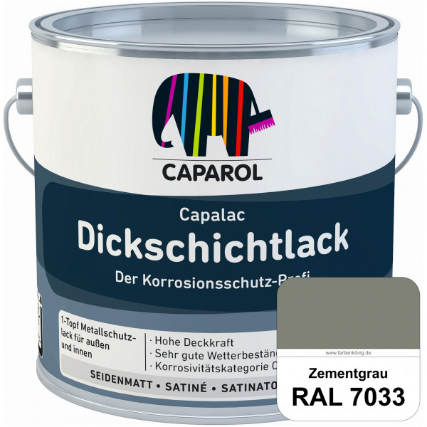 Capalac Dickschichtlack (RAL 7033 Zementgrau) 1-Topf Metallschutzlack (löselmittelhaltig) innen & au