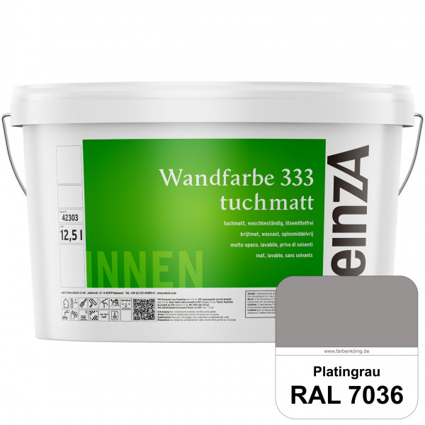 einzA Wandfarbe 333 tuchmatt (RAL 7036 Platingrau) Hochdeckende, waschbeständige Wandfarbe