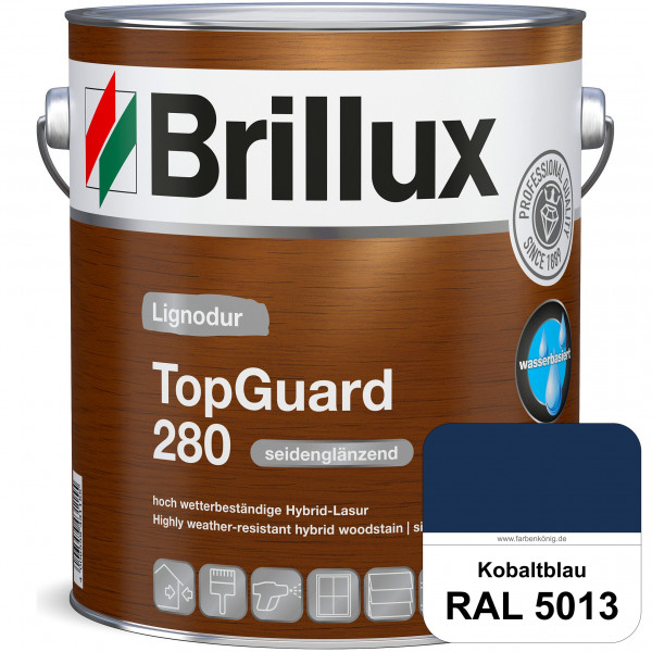 TopGuard 280 (RAL 5013 Kobaltblau) wasserbasierte, wetterbeständige und seidenglänzende Hybridlasur