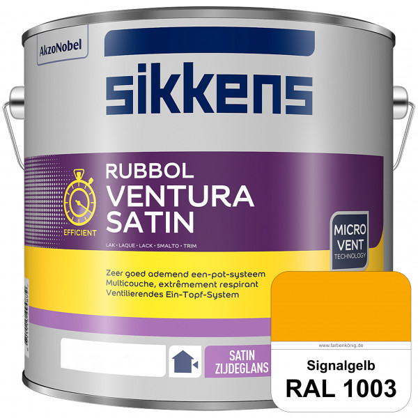 Rubbol Ventura Satin (RAL 1003 Signalgelb) Seidenglanzlack (lösemittelhaltig) Fenster & Türen außen