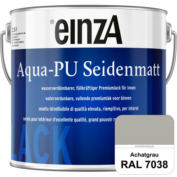 einzA Aqua-PU seidenmatt (RAL 7038 Achatgrau) wasserverdünnbarer Premiumlack für innen