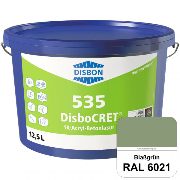 DisboCRET 535 1K-Acryl-Betonlasur (RAL 6021 Blassgrün) Schutzbeschichtung für Beton im Außenbereich