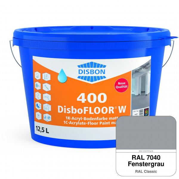 DisboFLOOR W 400 1K-Acryl-Bodenfarbe (RAL 7040 Fenstergrau)
