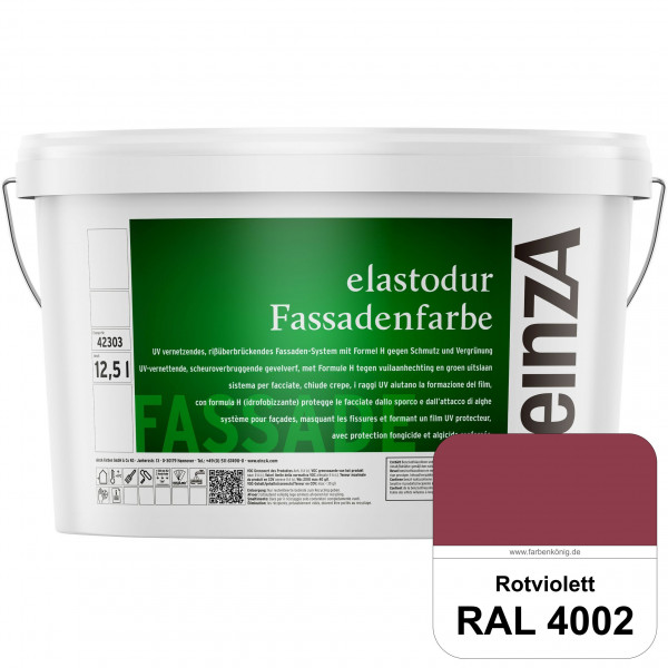 einzA elastodur Fassadenfarbe (RAL 4002 Rotviolett) UV-vernetzendes & rissüberbrückendes Fassadenfar