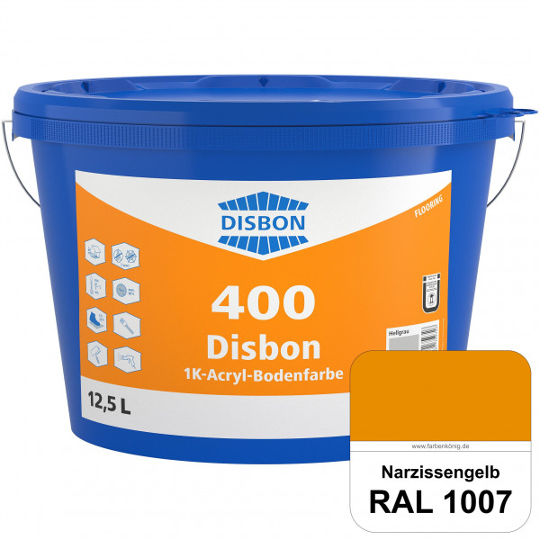 Disbon 400 1K-Acryl-Bodenfarbe (RAL 1007 Narzissengelb) Dispersionsbeschichtung für mineralische Bod