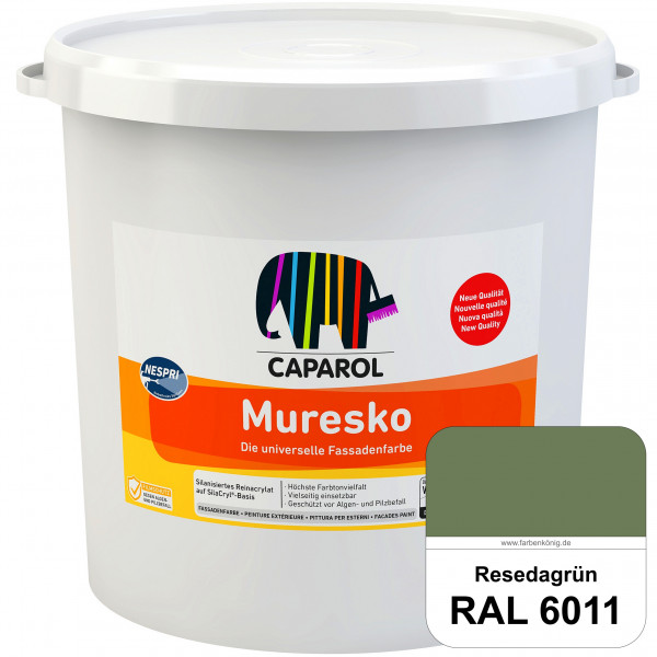 Muresko Nespri (R 30) (RAL 6011 Resedagrün) Silanisierte Reinacrylat-Fassadenfarbe auf SilaCryl®-Bas