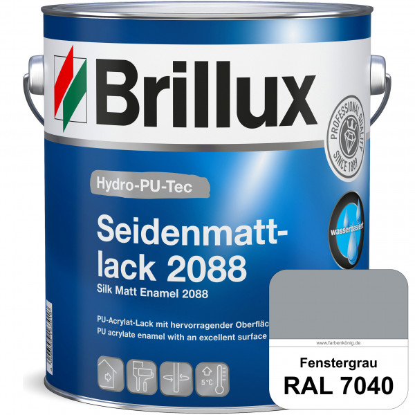 Hydro-PU-Tec Seidenmattlack 2088 (RAL 7040 Fenstergrau) PU-Seidenmattlack (wasserbasiert) innen
