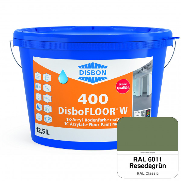 DisboFLOOR W 400 1K-Acryl-Bodenfarbe (RAL 6011 Resedagrün)