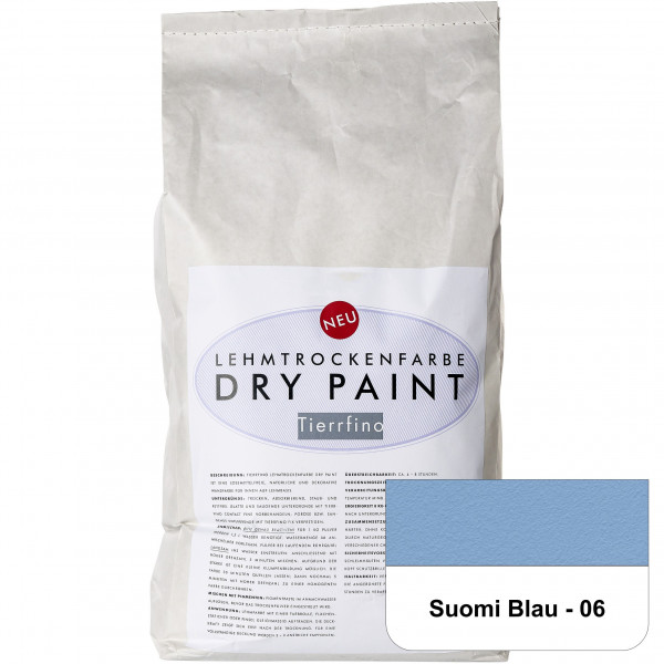 DRY-PAINT Lehmtrockenfarbe - Suomi Blau - 06