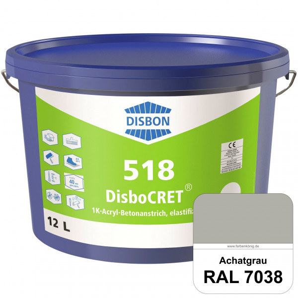 DisboCRET 518 1K-Acryl-Betonanstrich, elastifiziert (RAL 7038 Achatgrau) Tieftemperaturelastischer,