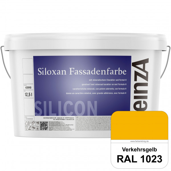 einzA Siloxan Fassadenfarbe (RAL 1023 Verkehrsgelb) Siliconvergütete Fassadenfarbe
