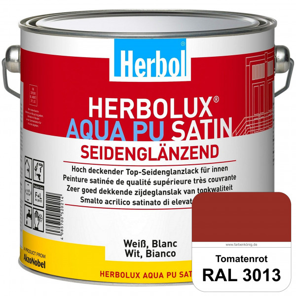 Herbolux Aqua PU Satin (RAL 3013 Tomatenrot) Wasserverdünnbarer Top-PU-Seidenglanzlack (Innen)