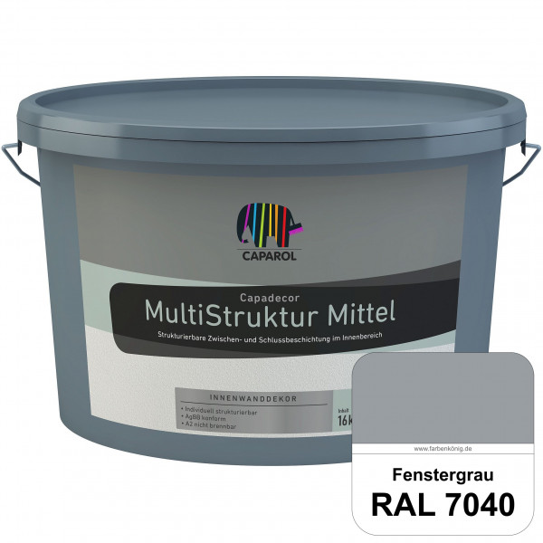 Capadecor MultiStruktur mittel (RAL 7040 Fenstergrau) quarzgefüllte Zwischen- und Schlußbeschichtung