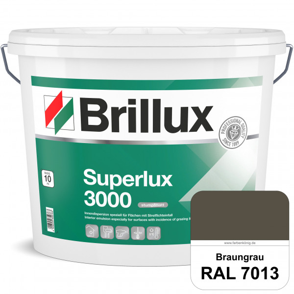 Superlux 3000 (RAL 7013 Braungrau) hoch deckende stumpfmatte Innen-Dispersionsfarbe - streiflichtune