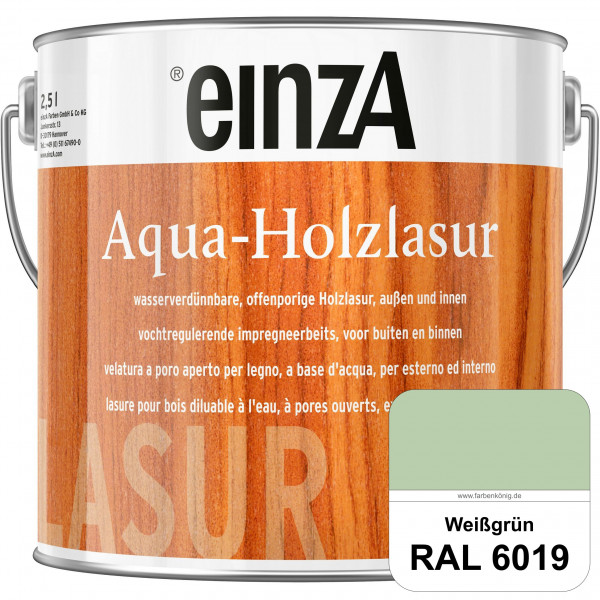 einzA Aqua-Holzlasur (RAL 6019 Weißgrün) wasserverdünnbare offenporige Holzlasur für Holzbauteile