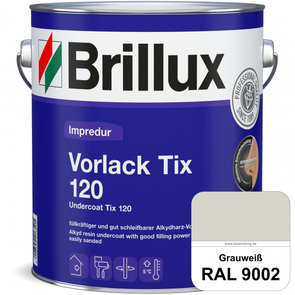 Impredur Vorlack Tix 120 (RAL 9002 Grauweiß) Vorlack für grundierte bzw. gespachtelten Holz- und Met