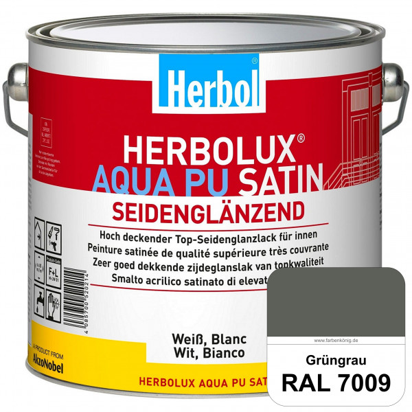 Herbolux Aqua PU Satin (RAL 7009 Grüngrau) Wasserverdünnbarer Top-PU-Seidenglanzlack (Innen)