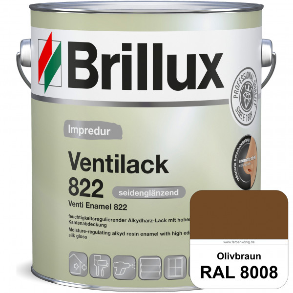 Impredur Ventilack 822 (RAL 8008 Olivbraun) Seidenglanzlack (lösemittelhaltig) Fenster & Türen innen