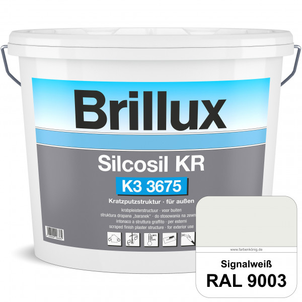 Silcosil KR K3 3675 mit Protect (RAL 9003 Signalweiß) siliconverstärkter Dekorputz, Kratzputzstruktu