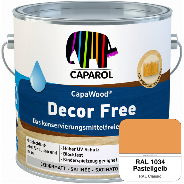 CapaWood® Decor Free (RAL 1034 Pastellgelb) - ersetzt Capadur DecorLasur KF