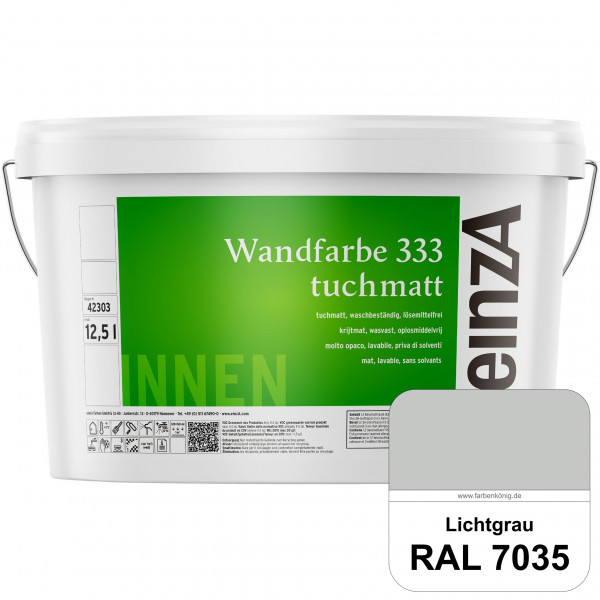 einzA Wandfarbe 333 tuchmatt (RAL 7035 Lichtgrau) Hochdeckende, waschbeständige Wandfarbe